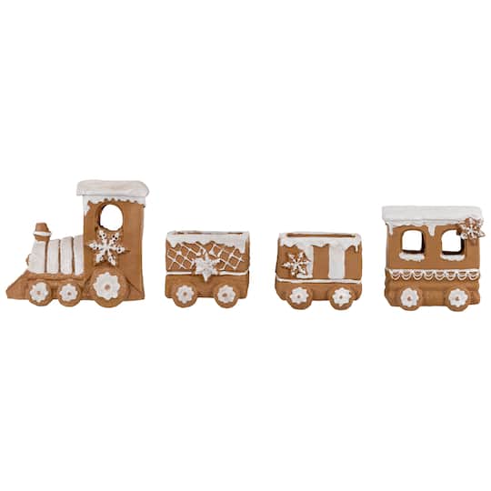 17.75" Frosted Gingerbread Train Tabletop Christmas Decoration By Northlight in Brown | Michaels®
